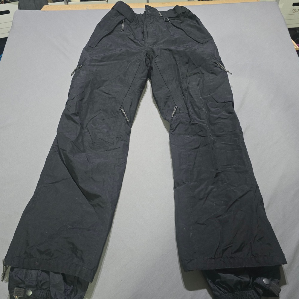 Columbia Snow Pants Mens Medium Black Titanium Omni-Tech Waterproof Cargo Ski